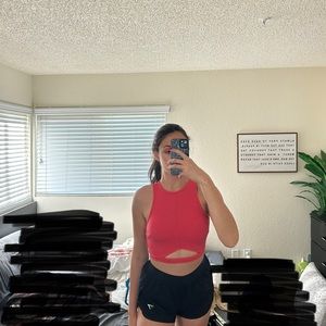 Pink Zip Razor Back Croptop